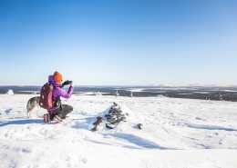 Jorpulipään huipulla kuvaamassa