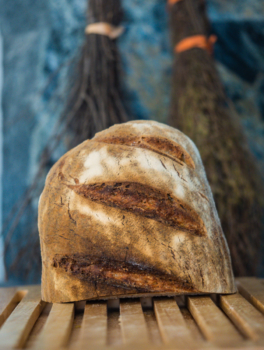 Puolikas leipä ja kaksi luutaa. Kuva: Terhi Ilosaari