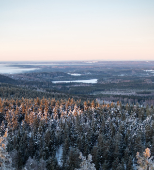 Talvimaisema Räsävaaran näkötornista. Koli. Kuva: Terhi Ilosaari